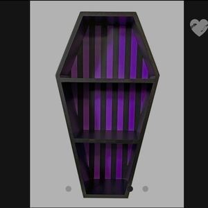 Purple and black coffin shelf
